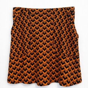 Abercrombie & Fitch Chevron Knit Mini Skirt XS Mustard & Navy Retro Mod Stylle
